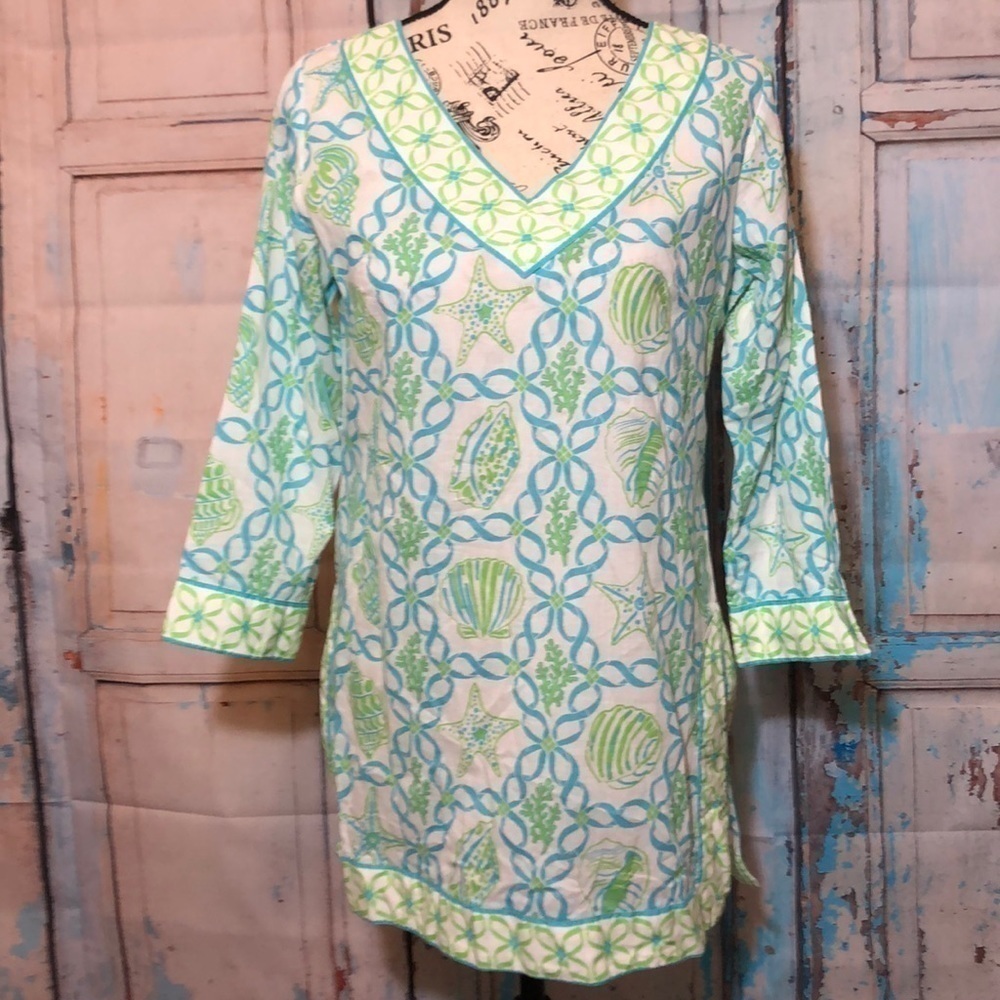 Gretchen Scott Cotton Tunic “She Shells” Size XS